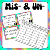 Prefix: Mis- & Un- Task Cards