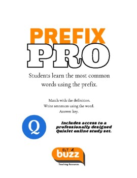 Preview of Prefix - PRO.  Academic. Test Preparation. Vocabulary. SAT. GMAT.  ELA.