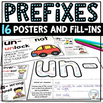Preview of Prefix Posters | Prefix Activities | Prefix worksheet Practice | Prefixes