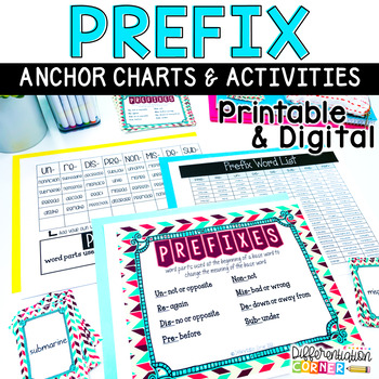 Preview of Prefix Activities & Worksheets- Printable & Digital