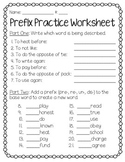 Prefix Practice Worksheet FREEBIE