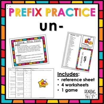 Preview of Morphology Practice Activities: The Prefix UN-