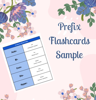 Preview of Prefix Printable Flashcards