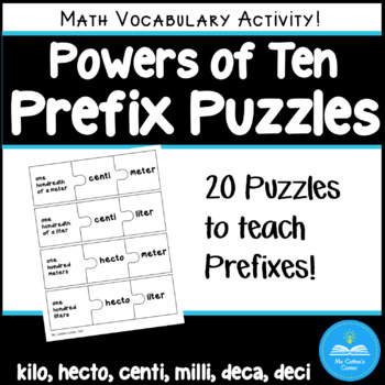 Preview of Prefix Puzzles - Powers of Ten Prefixes milli, centi, deci, deca, hecto and kilo