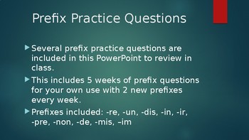 Preview of Prefix Questions