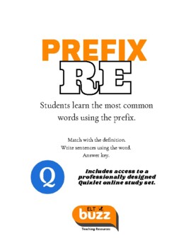 Preview of Prefix - RE.  Vocabulary. Test Preparation. GMAT. TOEIC. SAT. Words. Digital.