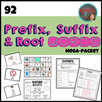 Preview of Prefix, Root, Suffix Vocabulary Megapacket, Speech therapy