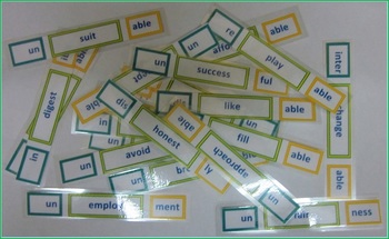 Preview of Prefixes and Suffixes Matching Activity
