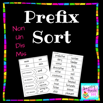 Preview of Prefix Sort - non, un, dis, mis