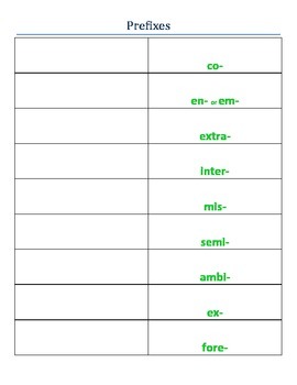 Preview of Prefix Study Foldable