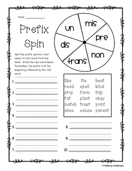 Best Prefixes and Suffixes Printable Games | Russell Website