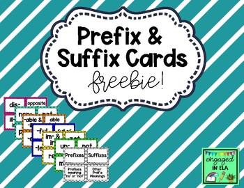 Preview of Prefix & Suffix Cards - Compatible with ARC White level