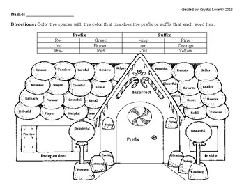 Preview of Prefix/Suffix Gingerbread House