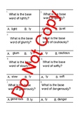 Prefix Suffix Root Words Task Cards