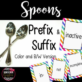 Preview of Prefix & Suffix Spoons Game