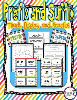 Preview of Prefix & Suffix {Teach, Display, & Practice}