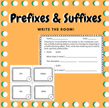 Preview of Prefix/Suffix Write the Room