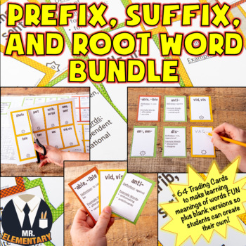 Preview of Root Word, Prefix and Suffix Vocabulary Cards Bundle