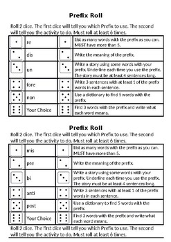 Preview of Prefix Roll Activity