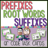 Prefix, Suffix and Root Word Self Checking QR Code Task Cards