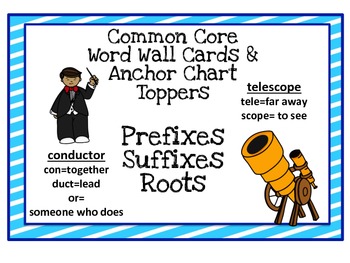 Preview of Prefix & Suffix (greek Roots) Word Wall Cards and Anchor Charts