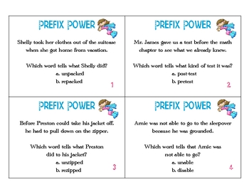 Preview of Prefix Task Cards