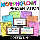 Prefix UN- Morphology Teaching Slides and Guided Notes wit
