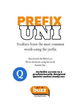 Preview of Prefix - UNI.  Online vocabulary. Digital. Test Preparation. GMAT. SAT. ELA.