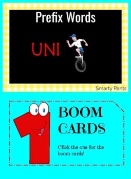 Preview of Prefix Uni Words BOOM Cards