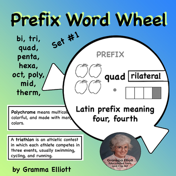 Preview of Prefix Wheel Set 1 - bi, tri, quad, hexa, penta, oct, mid, therm, and poly