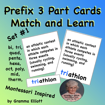 Preview of Prefix Word Cards - Set 1 - Matching Vocabulary and Definitions