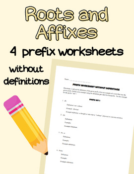 Preview of Prefix Worksheet without Definitons