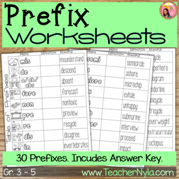 Preview of Prefix Worksheets
