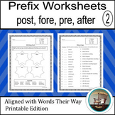Prefix Worksheets / Words Their Way/ Derivational Relation