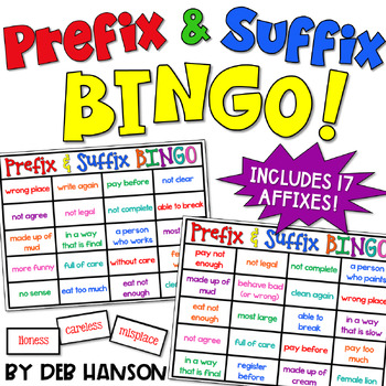 Preview of Prefix and Suffix Bingo Game