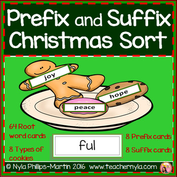 Preview of Christmas Prefix and Suffix Root Word Matching Activity