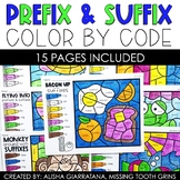 Prefix and Suffix Color By Code Worksheets No Prep Printables