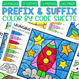 Prefix and Suffix Worksheets Color By Code Printables Root