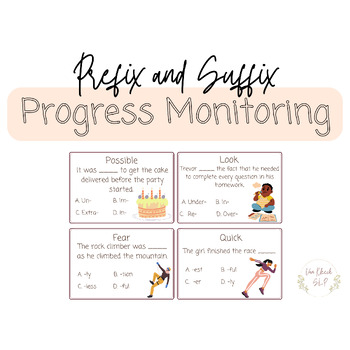 Preview of Prefix and Suffix Flash Cards for Speech Therapy- Progress Monitoring
