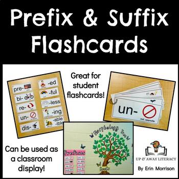 Preview of Prefix and Suffix Flashcards and Display Cards for Morphology Study