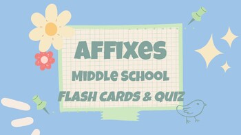 Preview of Prefix and Suffix Google Flashcards and Quiz