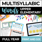 Multisyllabic Word Lists | Year-Long | Decoding Words | 36