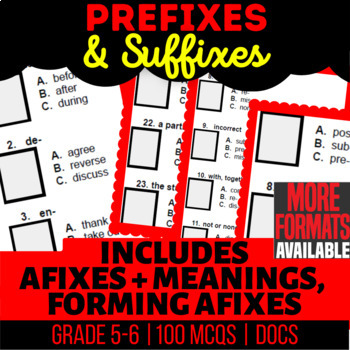 Preview of Prefix and Suffix Google Docs Worksheets | Affix Practice | Digital Resources
