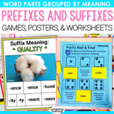 Prefixes and Suffixes Posters Affixes Center Games and Wor