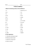 Prefix and Suffix Matching Activity/ Test [Editable]