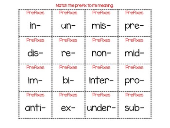 Prefixes and Suffixes Matching Game and Activities (136 Cards) | TpT
