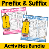 Prefix and Suffix Activities Bundle: Posters, Worksheets, 