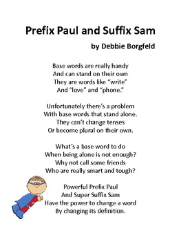 Prefix and Suffix Poem with... by Deborah Borgfeld | Teachers Pay Teachers