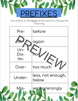 Preview of Prefix and Suffix Posters