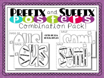 Preview of Prefix and Suffix Posters - combination pack!!